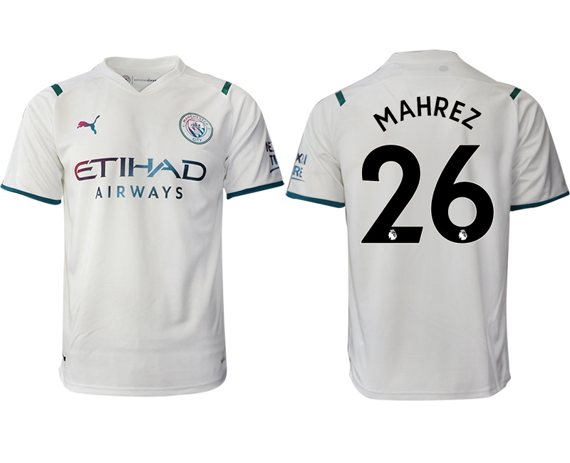 Men 2021-2022 Club Manchester city away aaa version white #26 Soccer Jersey->manchester city jersey->Soccer Club Jersey